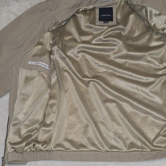 London Fog Men’s XL Beige Harrington Golf Jacket Zip Front Pockets Lightweight - Picture 12 of 14